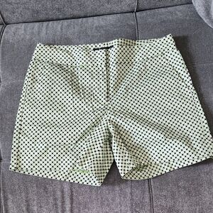 Talbots Black and White Bermuda Shorts with Polka Dot Pattern